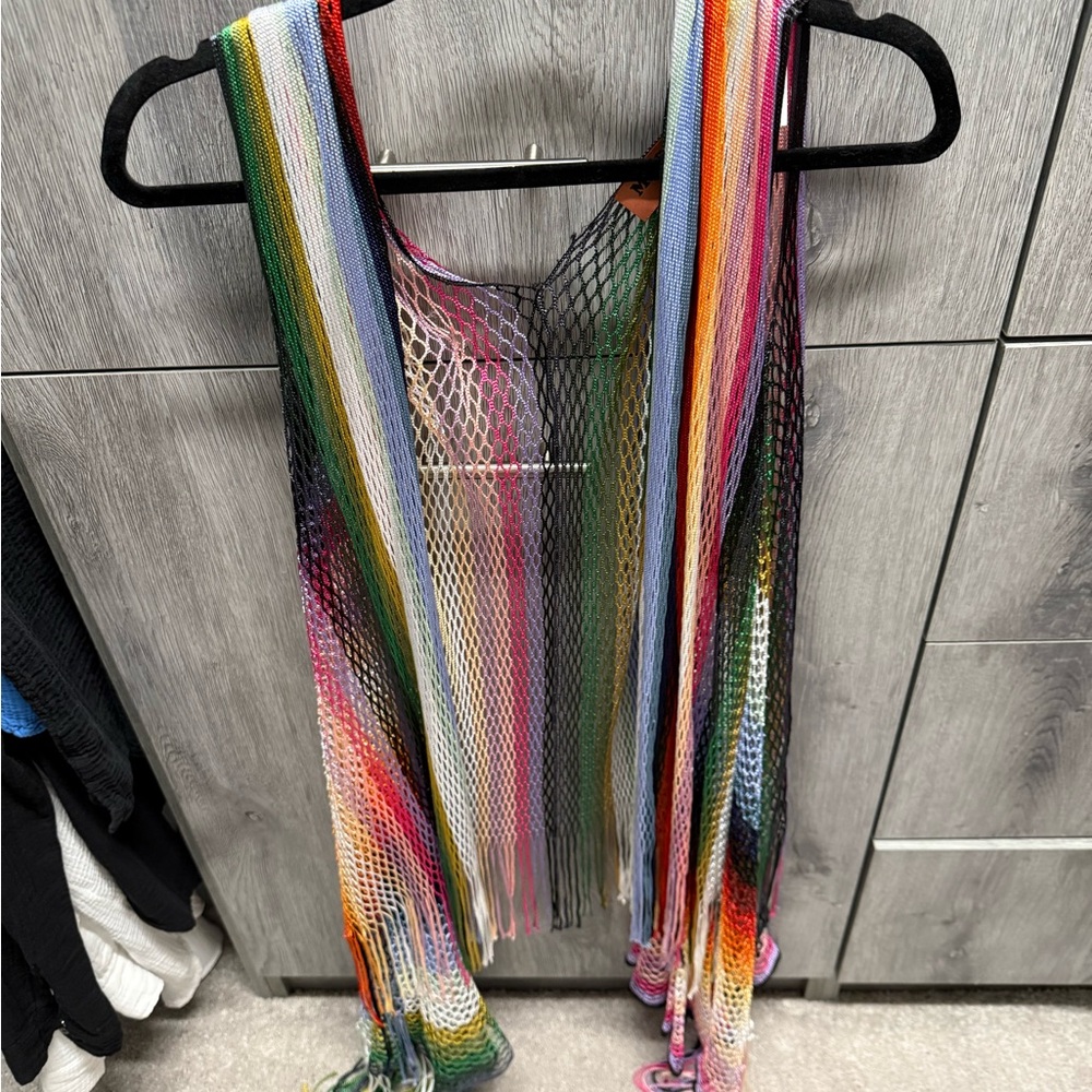 Missoni Vibrant Striped Mesh Scarf